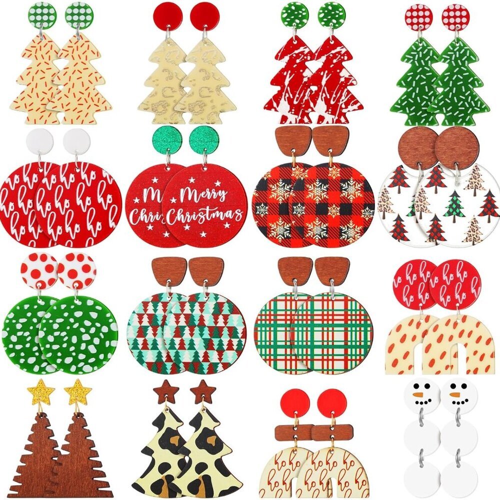 16 Pairs Earrings Bulk for Women Jewelry Cute Acrylic Dangle Earrings Charms Gif